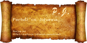 Perhócs Johanna névjegykártya